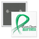 Liver Cancer Awareness Grunge Ribbon Pins