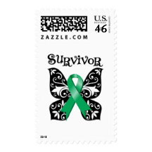 Liver Cancer Butterfly Survivor Postage Stamps