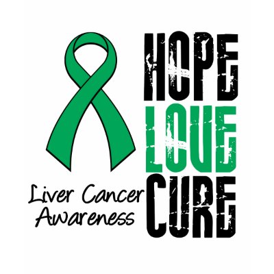 Liver Cancer Cancer Hope Love Cure Ribbon Tee Shirt