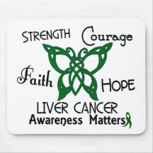 Liver Cancer Celtic Butterfly 3 Mouse Pad