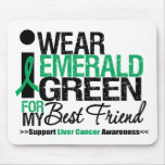 Liver Cancer Emerald Green Ribbon Best Friend Mousepads