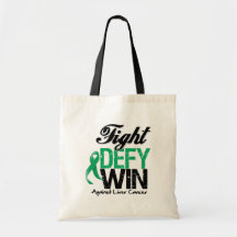 Liver Cancer Fight Defy Win Canvas Bag