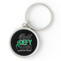 Liver Cancer Fight Defy Win Keychain