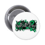 Liver Cancer Fight Like A Girl Grunge Butterfly buttons