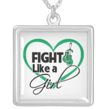 Liver Cancer Fight Like a Girl Heart Personalized Necklace