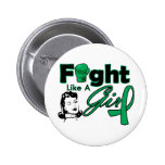 Liver Cancer Fight Like A Girl - Retro Girl buttons