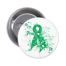 Liver Cancer Floral Swirls Ribbon Pins