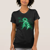 Liver Cancer Floral Swirls Ribbon Tee Shirt