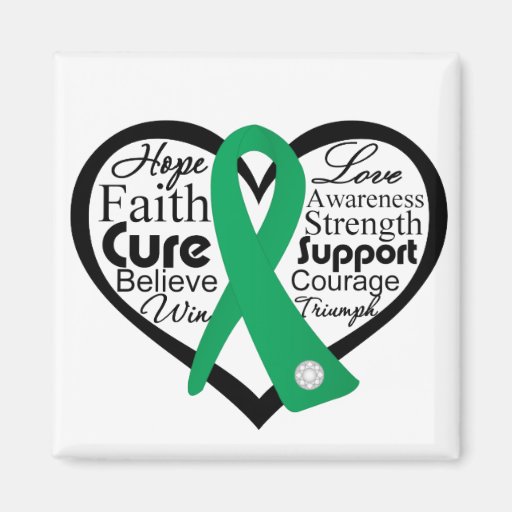 Liver Cancer Heart Ribbon Collage Refrigerator Magnets