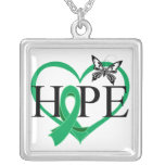 Liver Cancer Hope Butterfly Heart Décor necklaces