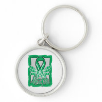Liver Cancer Hope Butterfly Portrait Keychains