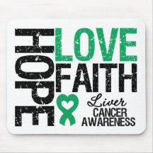 Liver Cancer Hope Love Faith Mouse Pads