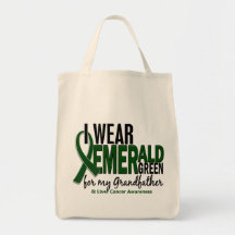 Liver Cancer I Wear E Green For My Grandfather 10 Tote Bags