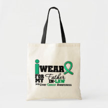 Liver Cancer I Wear Emerald Green Father in Law Canvas Bag