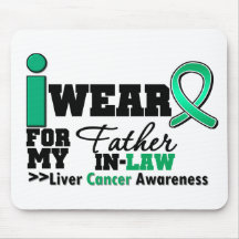 Liver Cancer I Wear Emerald Green Father in Law Mouse Mats