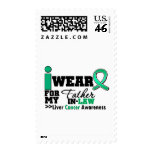 Liver Cancer I Wear Emerald Green Father in Law Postage Stamps