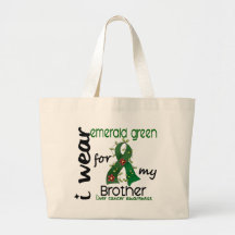 Liver Cancer I Wear Emerald Green For My Brother 4 Canvas Bags