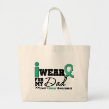 Liver Cancer I Wear Emerald Green For My Dad Tote Bags