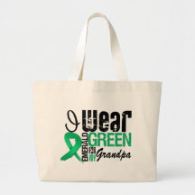Liver Cancer I Wear Emerald Green For My Grandpa Tote Bags