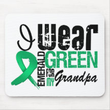 Liver Cancer I Wear Emerald Green For My Grandpa Mouse Pads