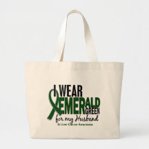 Liver Cancer I Wear Emerald Green For My Husband Canvas Bag