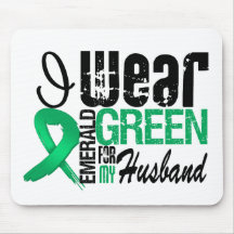 Liver Cancer I Wear Emerald Green For My Husband Mouse Mat