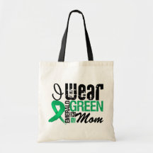 Liver Cancer I Wear Emerald Green For My Mom Bags