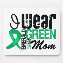 Liver Cancer I Wear Emerald Green For My Mom Mouse Pads