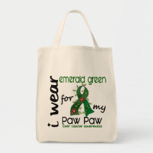 Liver Cancer I Wear Emerald Green For My Paw Paw Bags