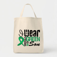 Liver Cancer I Wear Emerald Green For My Son Canvas Bag