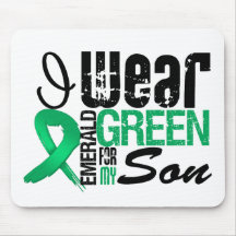 Liver Cancer I Wear Emerald Green For My Son Mouse Pad
