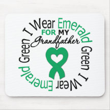 Liver Cancer I Wear Emerald Green Grandfather Mouse Pad
