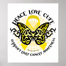 Liver Cancer PLC Butterfly Tribal Print