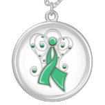 Liver Cancer Ribbon Angel In Memory necklaces