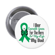 Liver Cancer Ribbon Hero My Dad Pinback Buttons