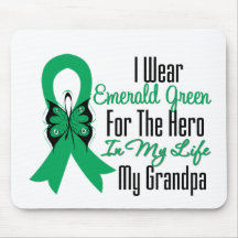 Liver Cancer Ribbon Hero My Grandpa Mouse Pads