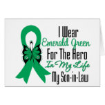 Liver Cancer Ribbon Hero My Son in Law Greeting Cards