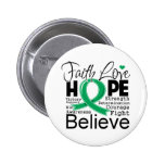 Liver Cancer Typographic Faith Love Hope Buttons