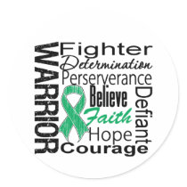 Liver Cancer Warrior Collage Round Sticker