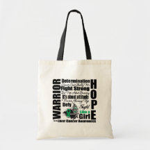 Liver Cancer Warrior Fight Slogans Canvas Bags