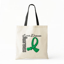 Liver Disease Awareness Gemstone Ribbon Canvas Bag