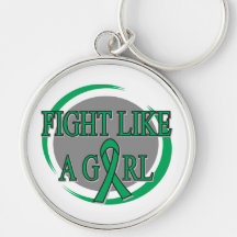 Liver Disease Fight Like A Girl Circular Keychain