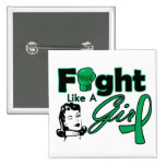 Liver Disease Fight Like A Girl - Retro Girl buttons