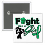 Liver Disease Fight Like A Girl Silhouette buttons
