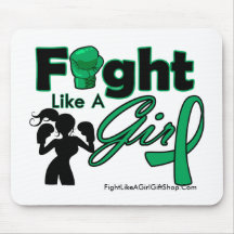 Liver Disease Fight Like A Girl Silhouette Mouse Pads