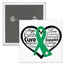 Liver Disease Heart Ribbon Collage Button