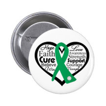 Liver Disease Heart Ribbon Collage Buttons