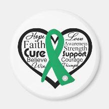 Liver Disease Heart Ribbon Collage Fridge Magnets