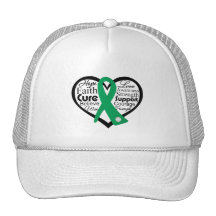 Liver Disease Heart Ribbon Collage Hat