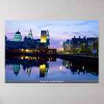 Liverpool at night, England Print